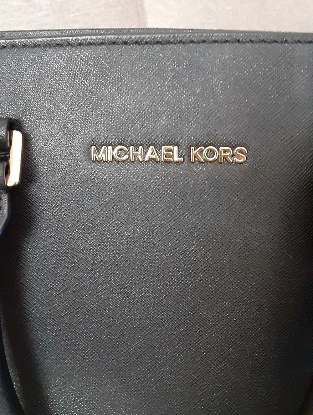 MICHAEL KORS Black Leather Top-Handle Satchel with Gold Hardware - Picture 7 of 9